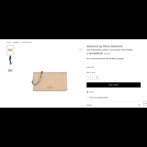 Valentino chain wallet